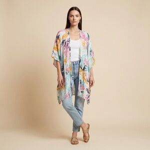 C&C California Floral Swim Coverup - Pink, Orange, Blue